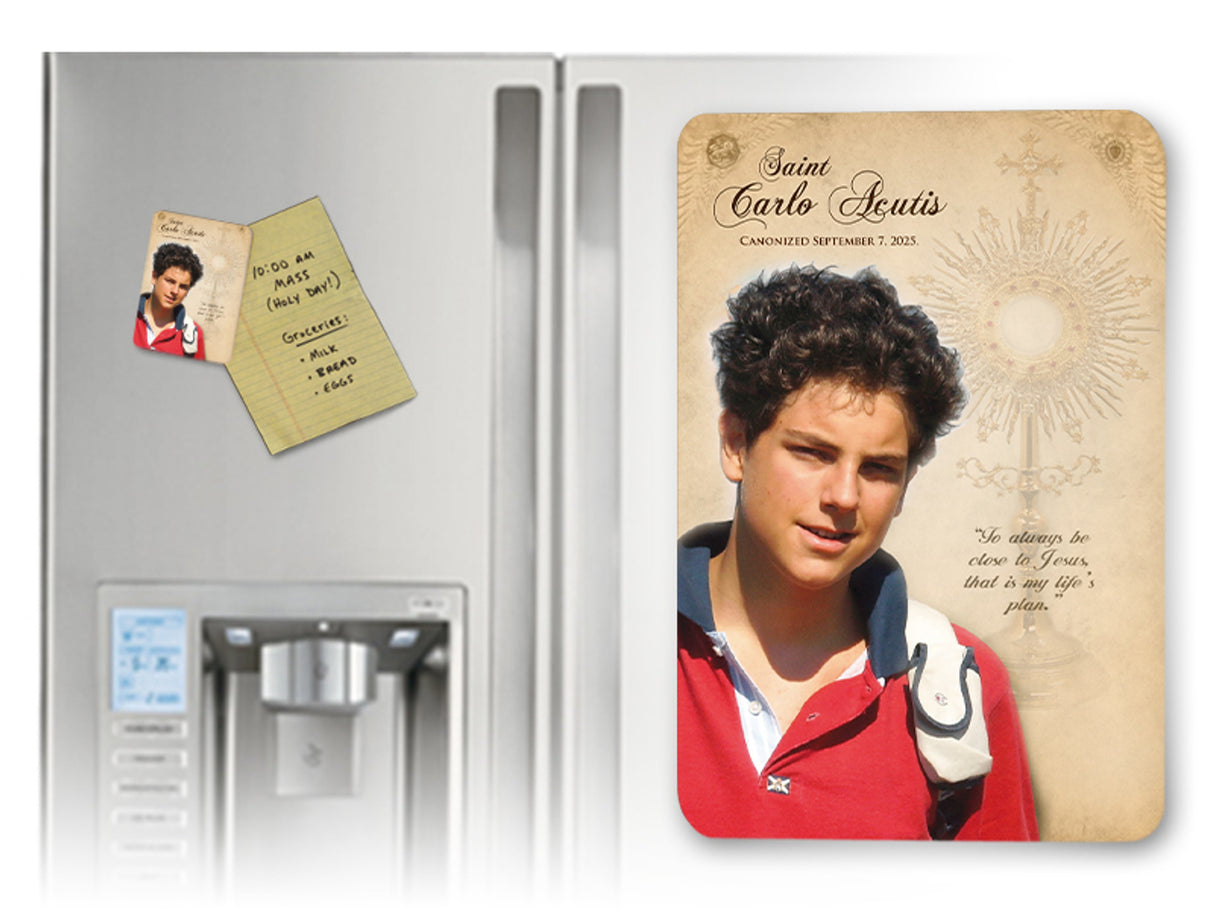 St. Carlo Acutis Magnet - with Canonization Date