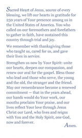 Consecration of the USA to the Sacred Heart of Jesus Prayer Card (100 count)