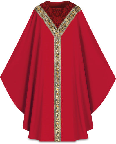 Slabbinck - Brugia Gothic Chasuble (Brocade w/ Orphreys) - Slabbinck - Chiarelli's Religious Goods & Church Supply
