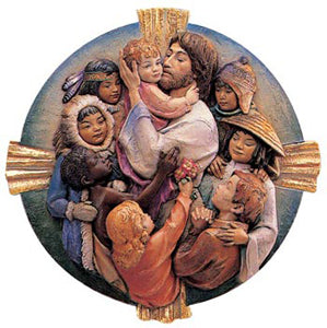 Christ with Children of the World Medallion - Demetz - Chiarelli's Religious Goods & Church Supply