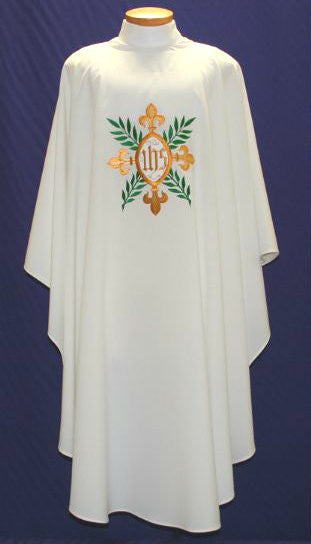 Chausable IHS/LEAF Embroidened Front/Back - 2018 - Beau Veste - Chiarelli's Religious Goods & Church Supply