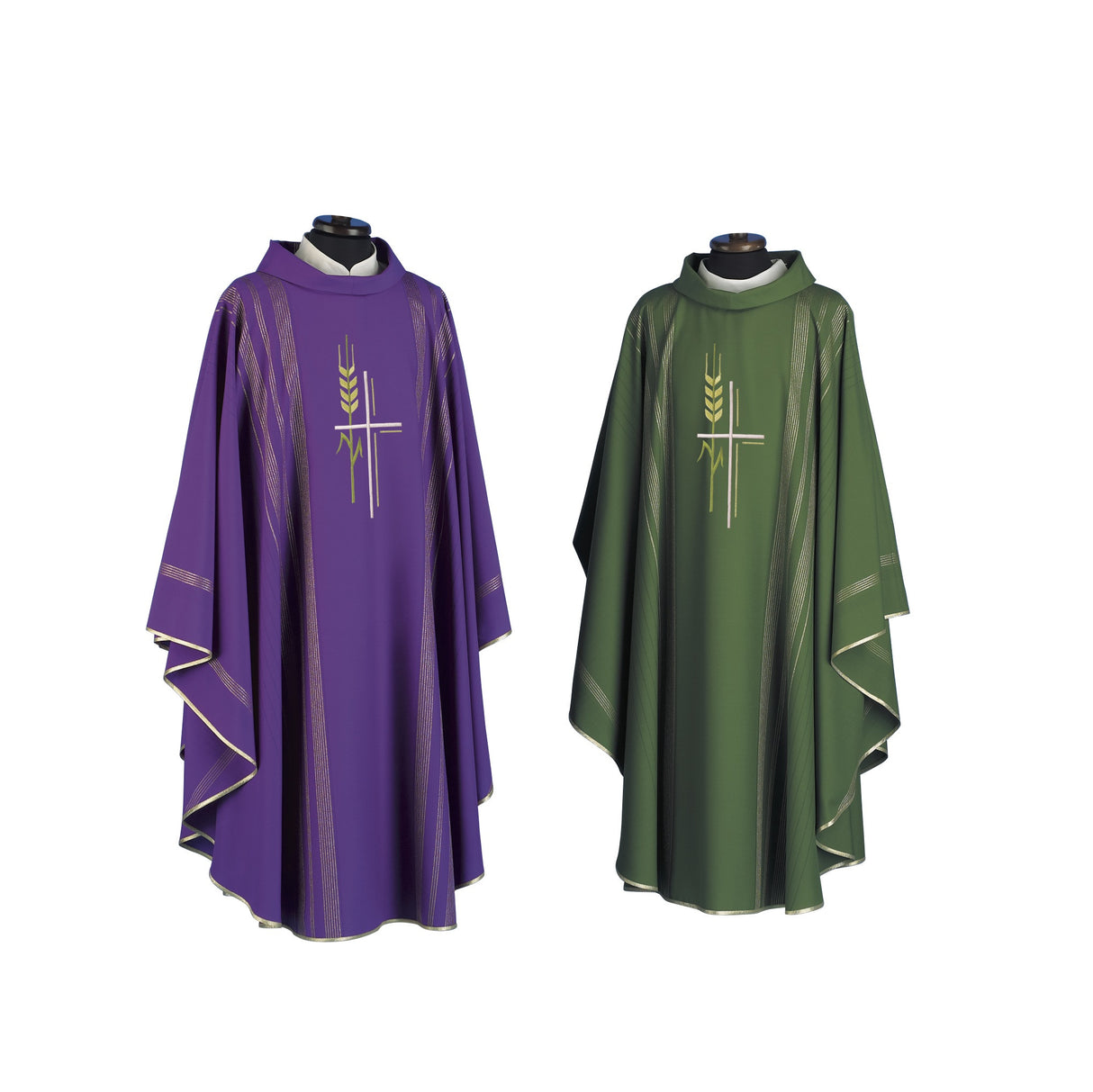 Cross and Wheat Chasuble | Linea Style Fabric | Pure Soft Wool | SLV216 - Solivari - Chiarelli's Religious Goods & Church Supply
