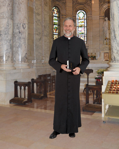 Cathedral Cassock - Roman Style Tropical Wool - RJT - Chiarelli's Religious Goods & Church Supply