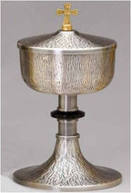 Ciborium w. Lid - Straight Hammered Silver Oxidized - Z480B - Zieglers - Chiarelli's Religious Goods & Church Supply