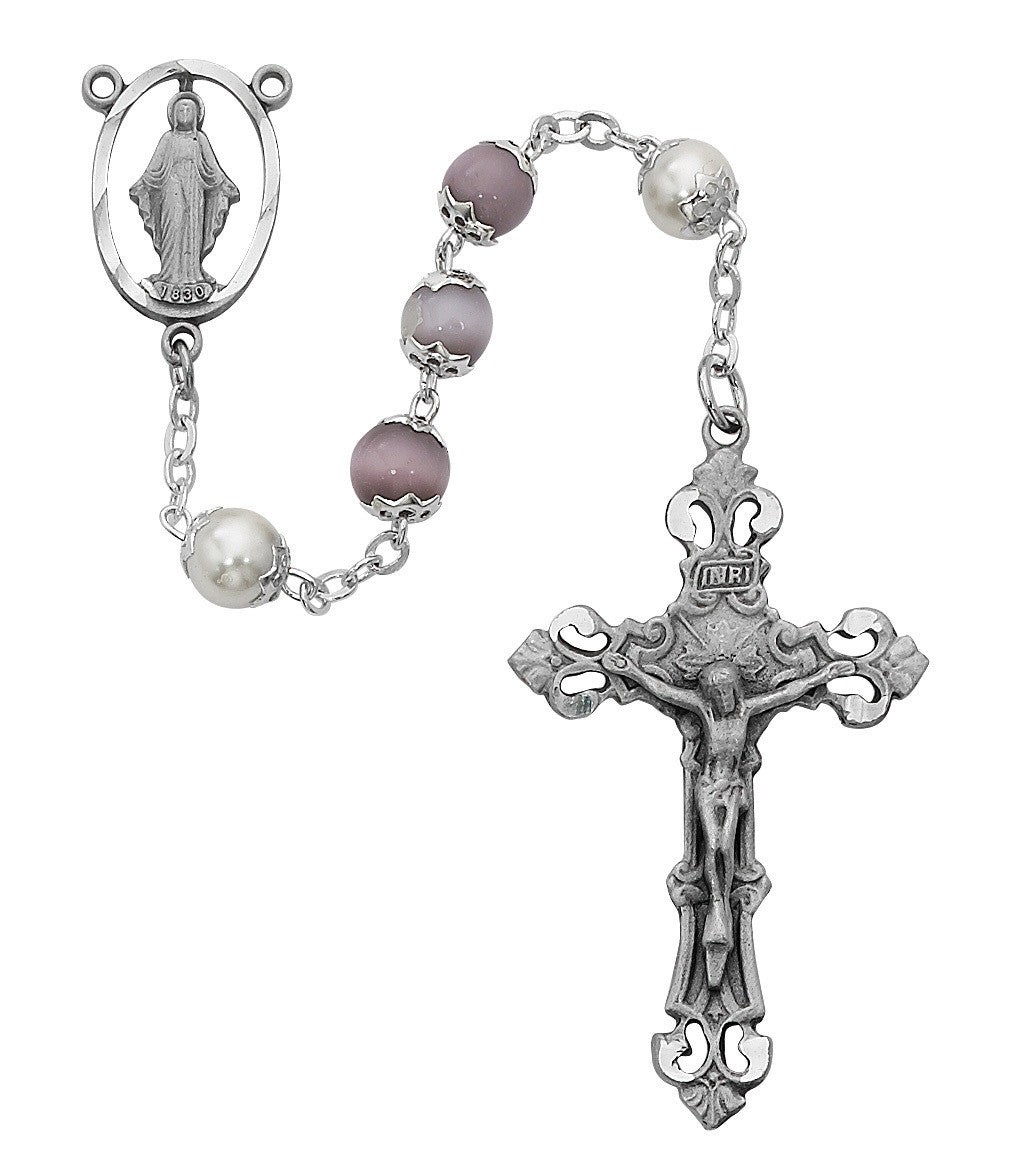 Amethyst / Pearl Rosary - 7mm - McVan - Chiarelli's Religious Goods & Church Supply