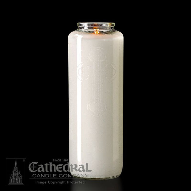 5 & 6-Day Glass Votive Candle (Crystal or Colored) - Cathedral Candle - Chiarelli's Religious Goods & Church Supply