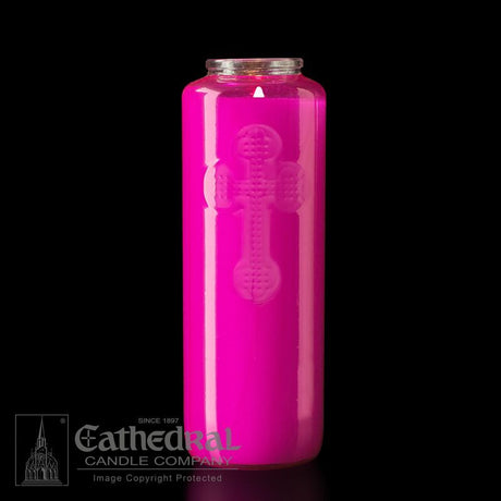 5 & 6-Day Glass Votive Candle (Crystal or Colored) - Cathedral Candle - Chiarelli's Religious Goods & Church Supply
