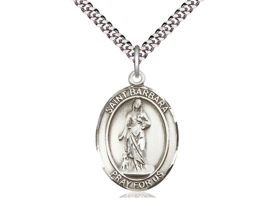 Sterling Silver Saint Barbara Medal - Chiarelli's Religious Goods & Church Supply  - Chiarelli's Religious Goods & Church Supply