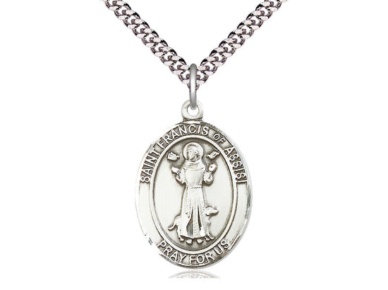 Sterling Silver Patron Saint Francis of Assisi Medal - Bliss - Chiarelli's Religious Goods & Church Supply