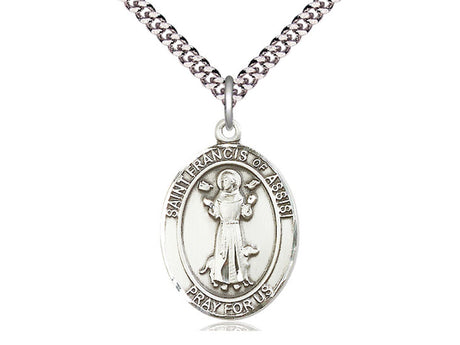 Sterling Silver Patron Saint Francis of Assisi Medal - Bliss - Chiarelli's Religious Goods & Church Supply