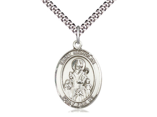 St. Nicholas Sterling Silver Patron Saint Medal - Bliss - Chiarelli's Religious Goods & Church Supply