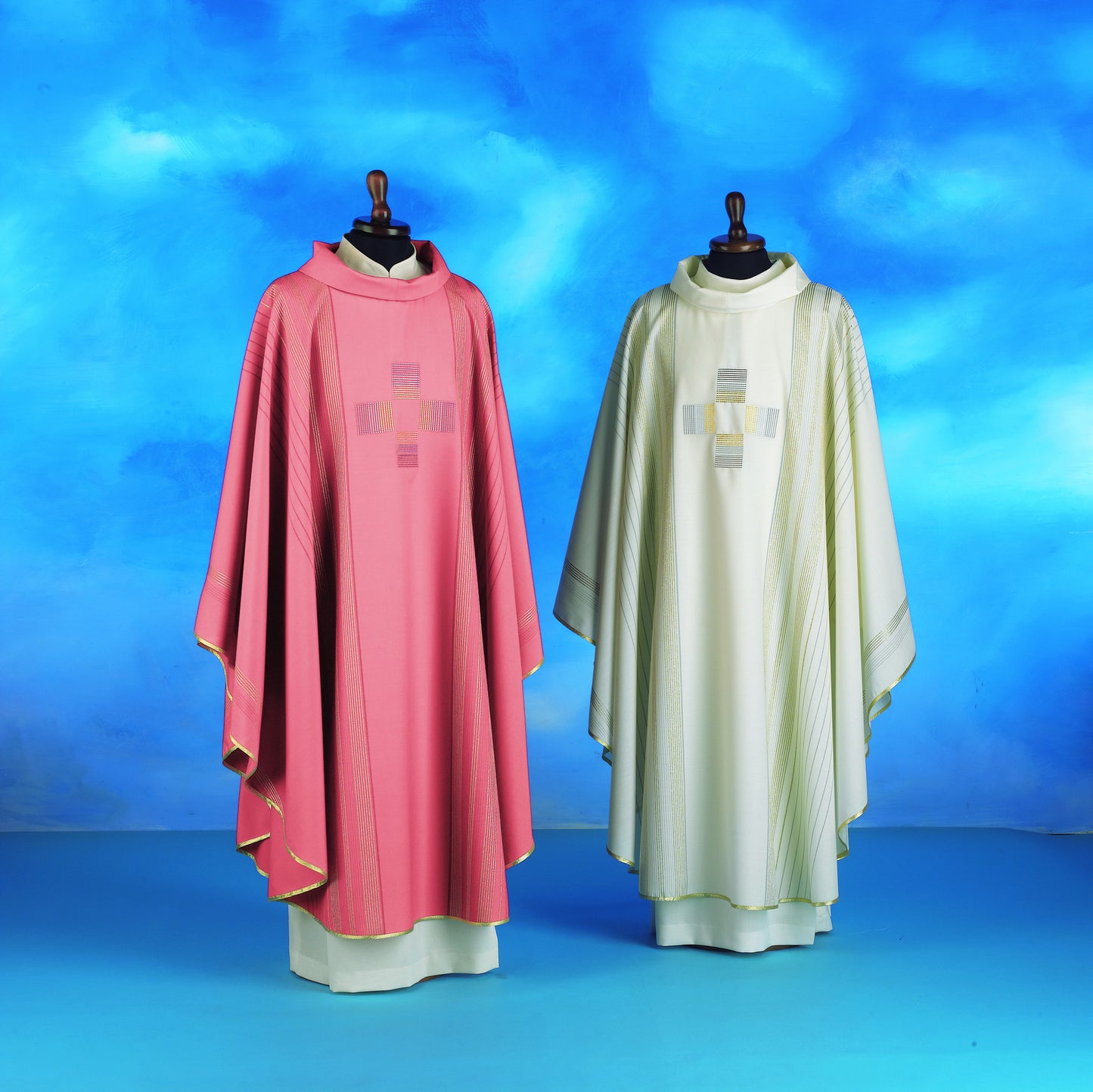 Gothic Chasuble | Soft Wool | Matching Underlay Stole Included - Solivari - Chiarelli's Religious Goods & Church Supply
