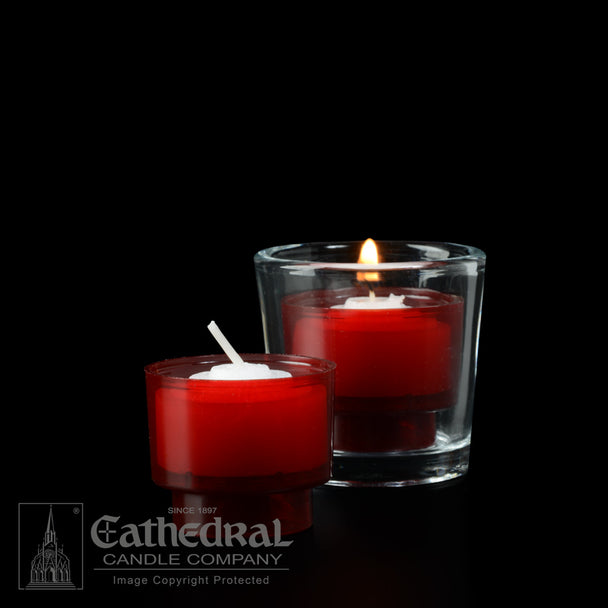 ezLites - Devotional Candles | 4 Hours | All Colors - Cathedral Candle - Chiarelli's Religious Goods & Church Supply