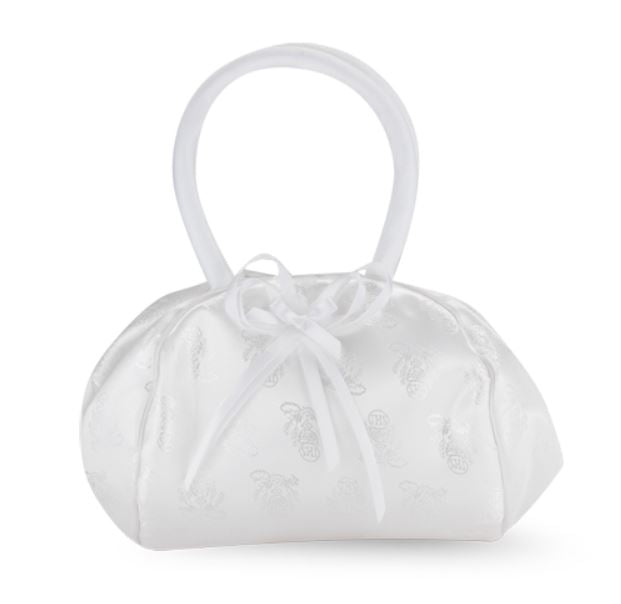 White discount satin purse