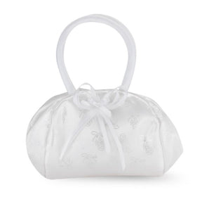 White Satin Chalice Brocade Purse w/ Bow - Hirten - Chiarelli's Religious Goods & Church Supply
