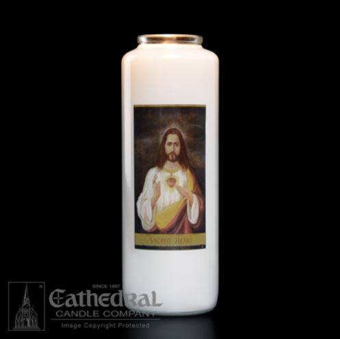 Sacred Heart Candle - Sacred Image Collection - Cathedral Candle - Chiarelli's Religious Goods & Church Supply