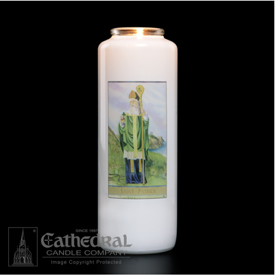 St. Patrick Candle - Sacred Image Collection - Cathedral Candle - Chiarelli's Religious Goods & Church Supply