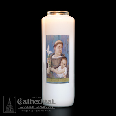 St. Anthony Candle - Sacred Image Collection - Cathedral Candle - Chiarelli's Religious Goods & Church Supply