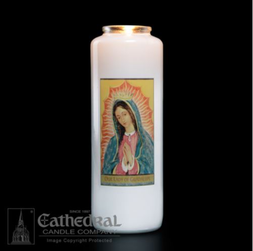 Our Lady of Guadalupe Candle - Sacred Image Collection - Cathedral Candle - Chiarelli's Religious Goods & Church Supply