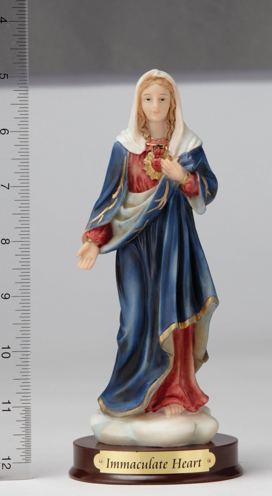8" Immaculate Heart of Mary - Hand Painted - Religious Art - Chiarelli's Religious Goods & Church Supply