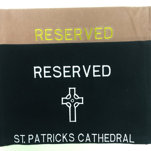 Custom Made Pew Reserve Signs - Chiarelli's Religious Good's & Church Supply - Chiarelli's Religious Goods & Church Supply