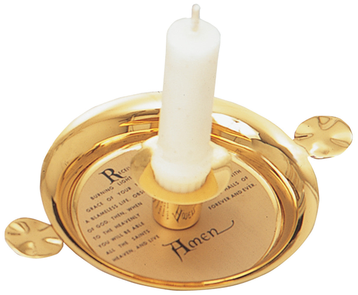 Baptismal Candle Stick - Etched Prayer - K18 - Koleys - Chiarelli's Religious Goods & Church Supply