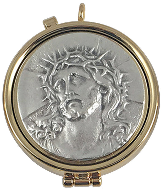 Gold Plated Pyx - Jesus with Crown of Thorns - K90 - Koleys - Chiarelli's Religious Goods & Church Supply