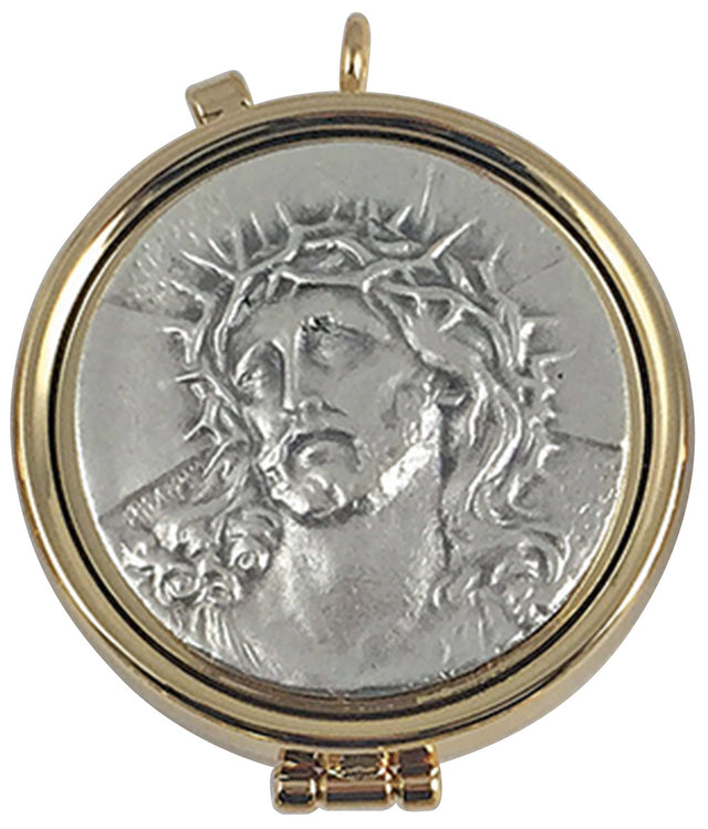 Gold Plated Pyx - Jesus with Crown of Thorns - K90 - Koleys - Chiarelli's Religious Goods & Church Supply