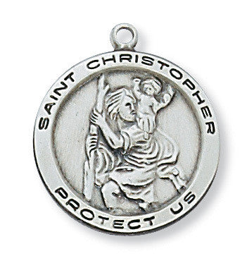 St. Christopher Sterling Silver - 18" Chain and Gift Box - McVan - Chiarelli's Religious Goods & Church Supply