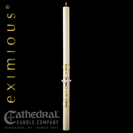 Eximious Collection | Merciful Lamb Paschal Candle - Cathedral Candle - Chiarelli's Religious Goods & Church Supply
