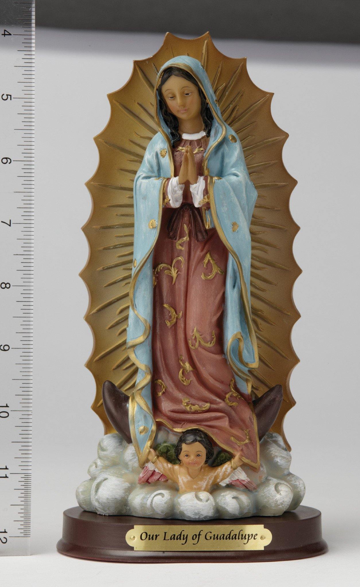 8" Our Lady of Guadalupe Statue - Hand Painted - Religious Art - Chiarelli's Religious Goods & Church Supply