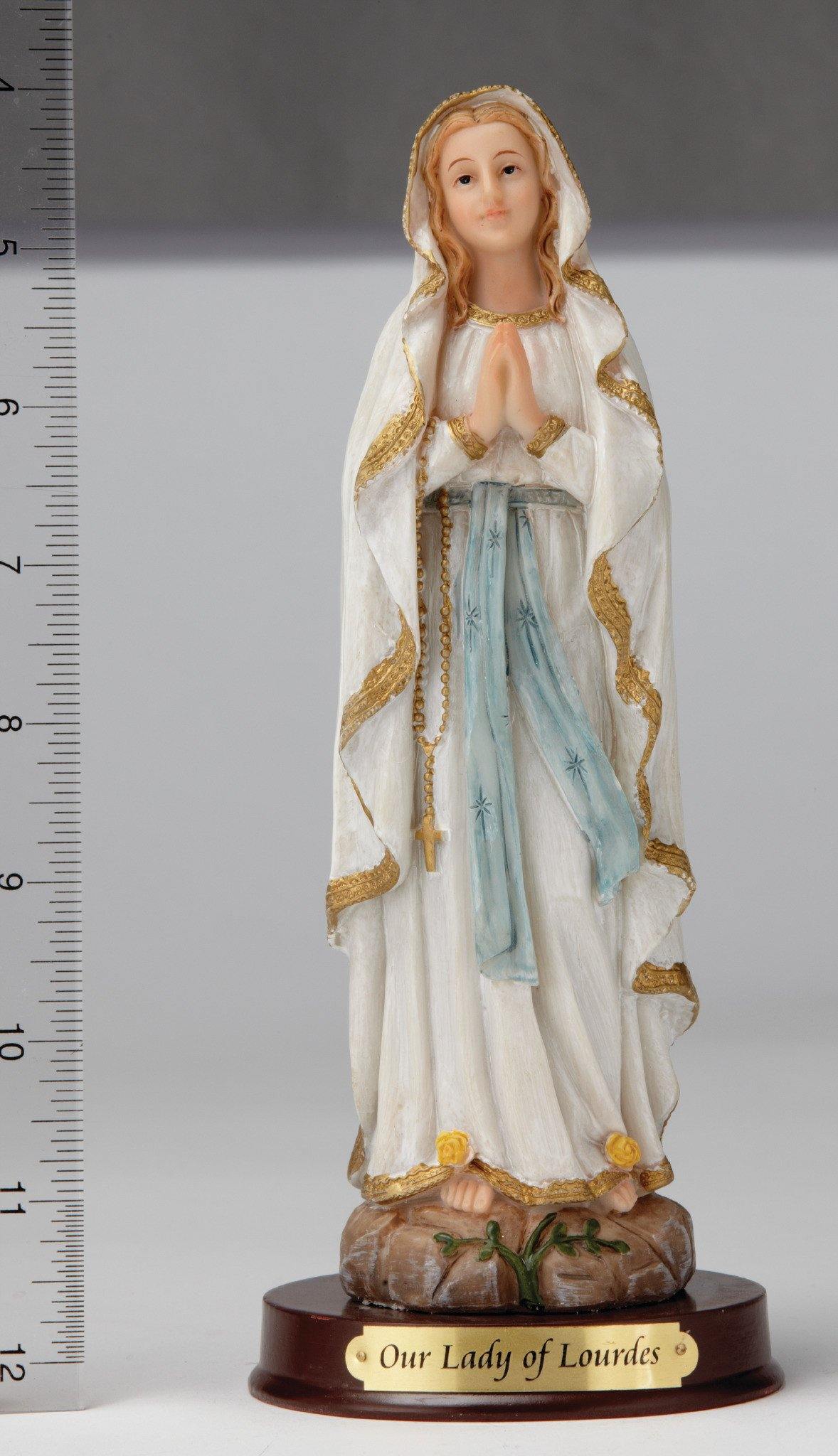 8" Our Lady of Lourdes Statue - Hand Painted - Religious Art - Chiarelli's Religious Goods & Church Supply