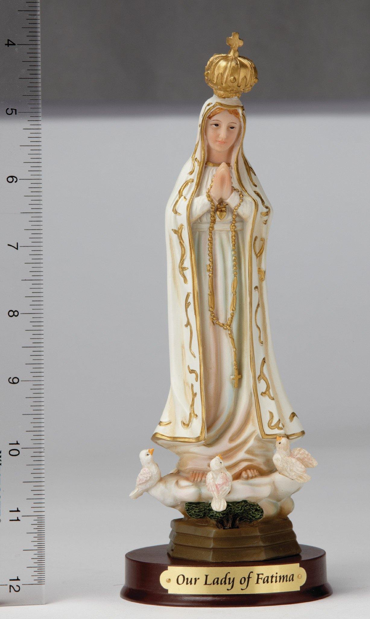 8" Our Lady of Fatima Statue - Hand Painted - Religious Art - Chiarelli's Religious Goods & Church Supply