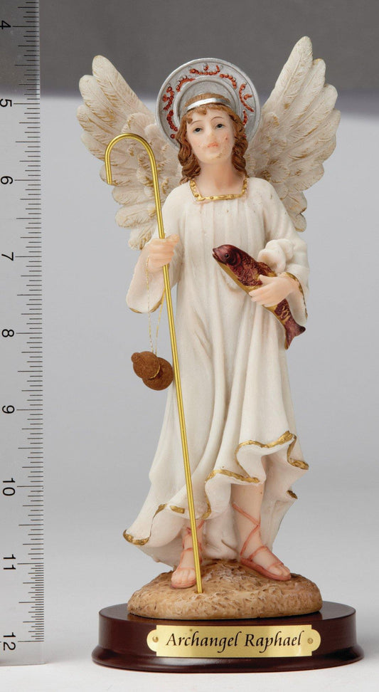 8" Archangel Raphael - Hand Painted - Religious Art - Chiarelli's Religious Goods & Church Supply