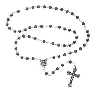 Genuine Hematite Rosary Sterling- 6mm - McVan - Chiarelli's Religious Goods & Church Supply