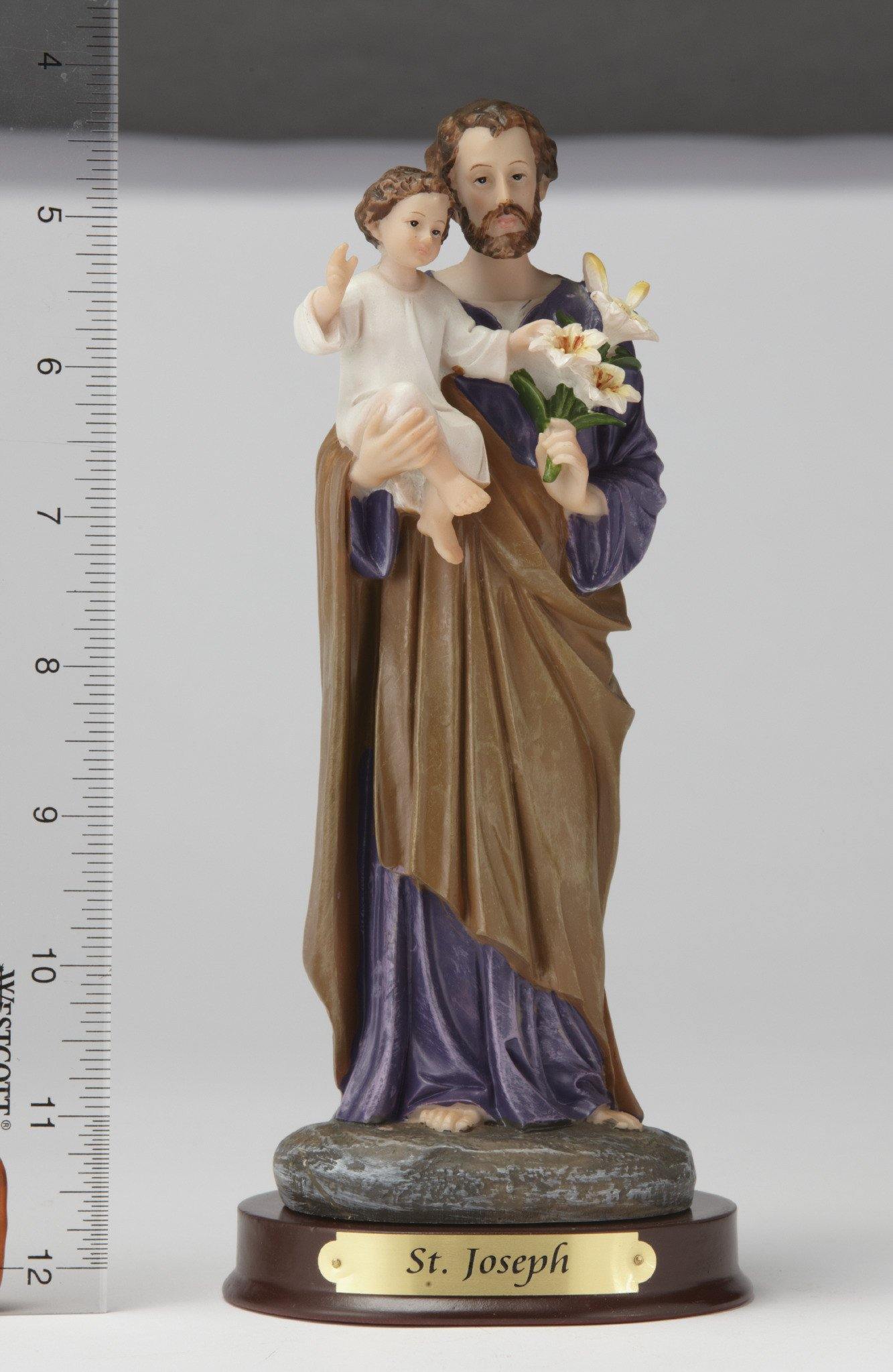 8" St. Joseph Statue - Hand Painted - Religious Art - Chiarelli's Religious Goods & Church Supply