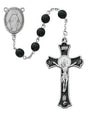Pewter Black Glass Rosary - 7mm - McVan - Chiarelli's Religious Goods & Church Supply