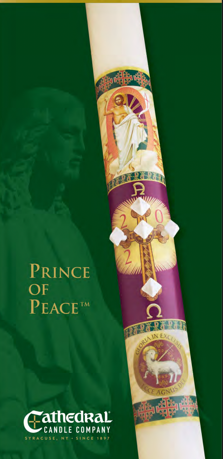 Prince of Peace | Paschal Candle - Cathedral Candle - Chiarelli's Religious Goods & Church Supply