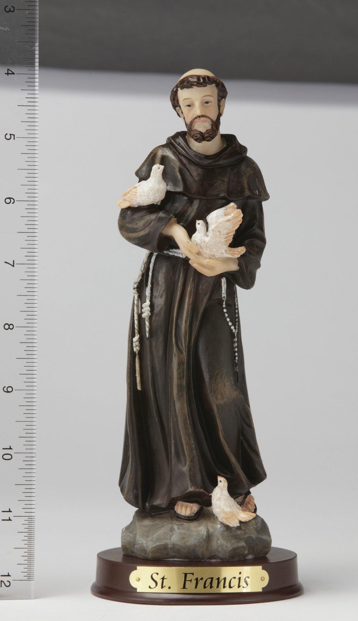 8" St. Francis Statue - Hand Painted - Religious Art - Chiarelli's Religious Goods & Church Supply