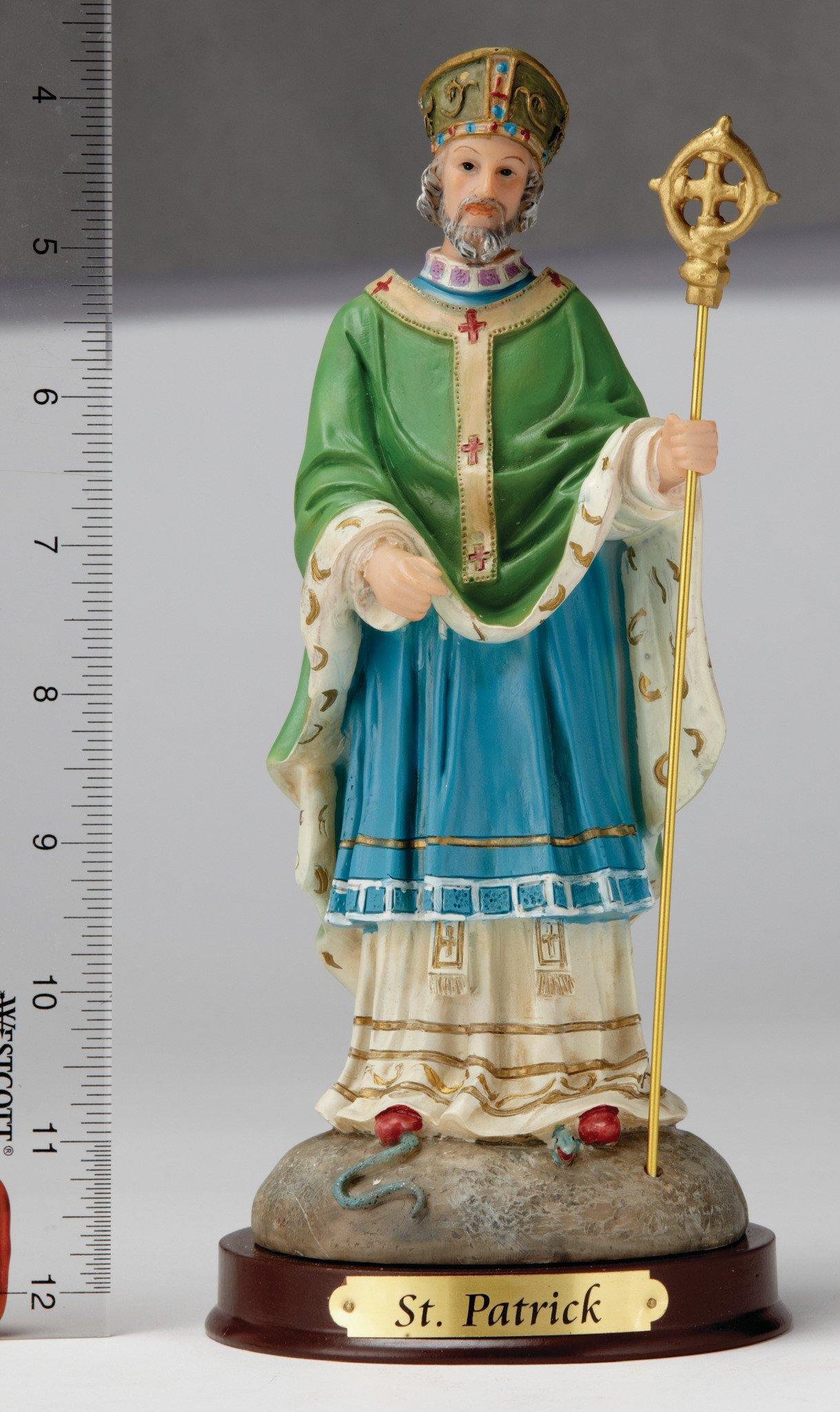 8" Saint Patrick Statue - Hand Painted - Religious Art - Chiarelli's Religious Goods & Church Supply