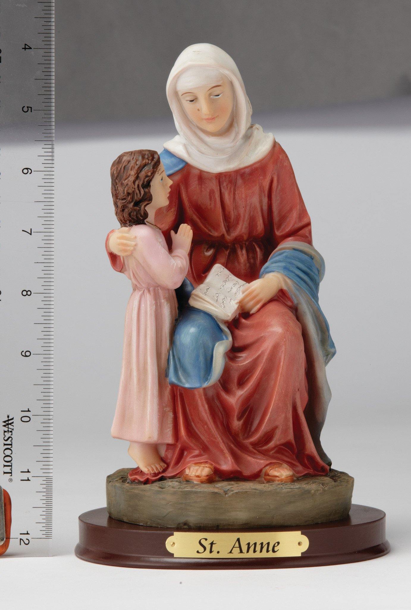 8" Saint Anne Statue - Hand Painted - Religious Art - Chiarelli's Religious Goods & Church Supply
