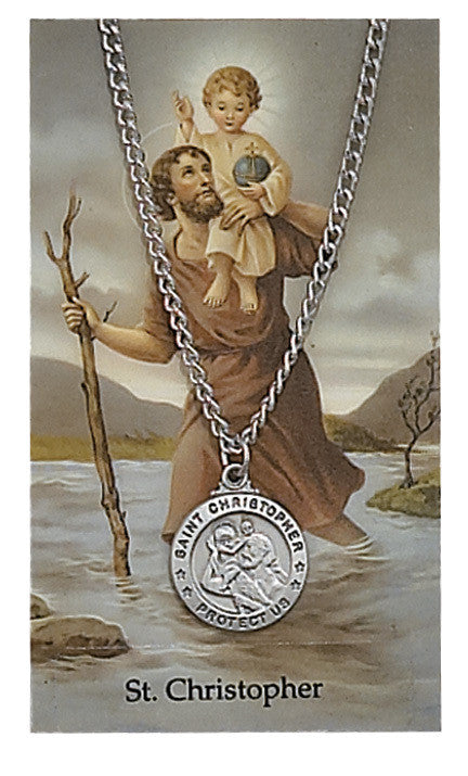 St Christopher Medal with Prayer Card - McVan - Chiarelli's Religious Goods & Church Supply