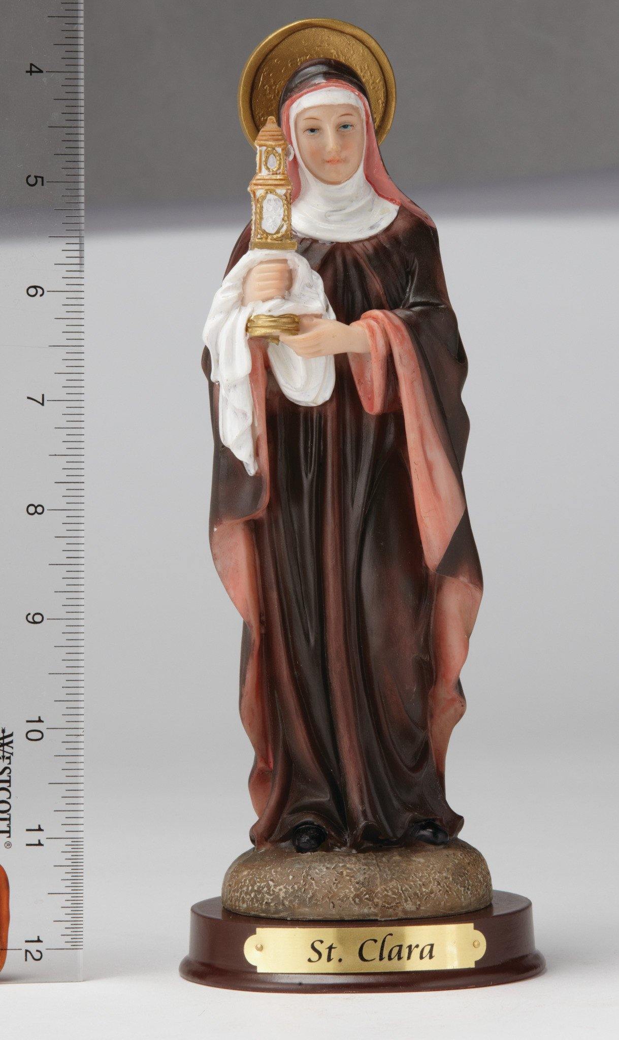 8" Saint Clara Statue - Hand Painted - Religious Art - Chiarelli's Religious Goods & Church Supply