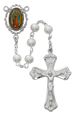 Pearl Our Lady of Guadalupe Rosary - 6mm - McVan - Chiarelli's Religious Goods & Church Supply