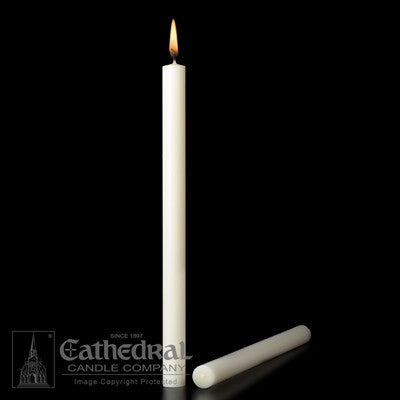 Altar Candles - 1-1/4" Diameter - 51% Beeswax - Cathedral Candle - Chiarelli's Religious Goods & Church Supply