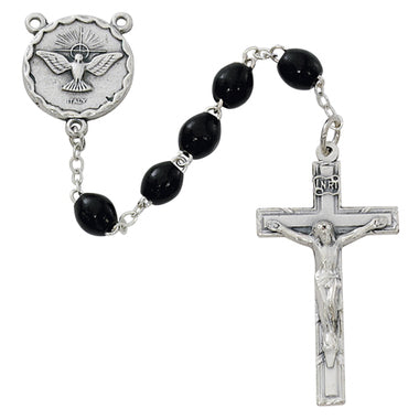 Oval Black Holy Spirit Rosary - McVan - Chiarelli's Religious Goods & Church Supply