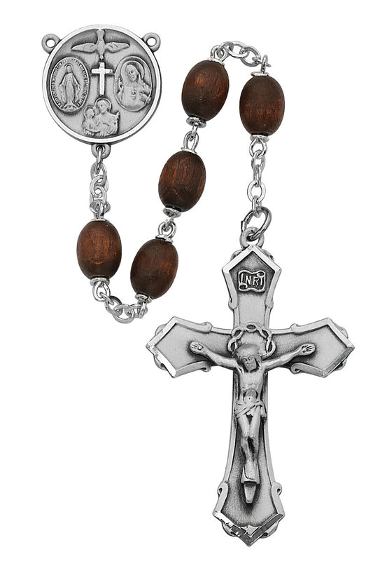 Wood Rosary, Oval Center - 6x8mm - McVan - Chiarelli's Religious Goods & Church Supply