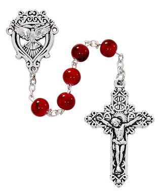 Red Marble H.S. Rosary - 7mm - McVan - Chiarelli's Religious Goods & Church Supply