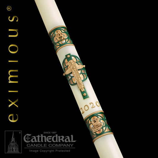 Eximious Collection | Christus Rex (Christ the King) Paschal Candle - Cathedral Candle - Chiarelli's Religious Goods & Church Supply