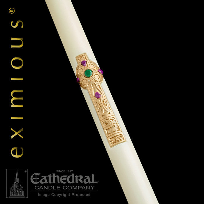 Eximious Collection | Cross of Erin Paschal Candle - Cathedral Candle - Chiarelli's Religious Goods & Church Supply